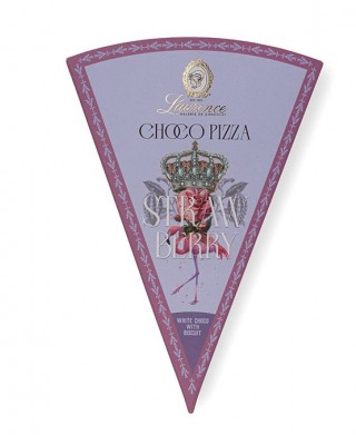 Σοκολάτα Laurence Choco Pizza λευκή σοκολάτα με γεύση φράουλας και μπισκότο, 80γρ.